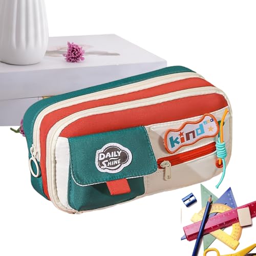 GkgWuxf Federmäppchen | Federtasche,Vintage Design Reißverschluss Pennal Großes Fassungsvermögen für Schule Universität Reisen Marker Stifte Kosmetik Schreibwaren von GkgWuxf