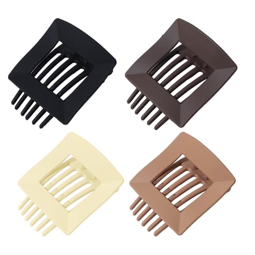 GkgWuxf Flache Haarklammern Für Damen | Spangen Für Dünnes Und Dichtes Haar - 4 Stücke Leichte Griffklammern Für Zuhause Schule Arbeit Reisen Outdoor Sport Pendeln Party von GkgWuxf