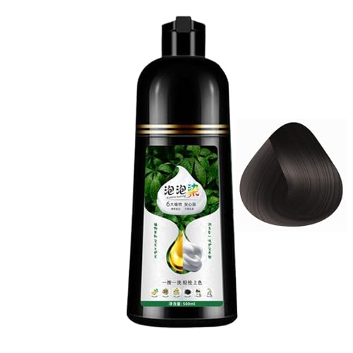 GkgWuxf Pflanzen Schaum Haarfarbe,500ml Haarfärbe Shampoo - Sanfte pflanzliche Haarfarbe für zu Hause Damen Herren von GkgWuxf