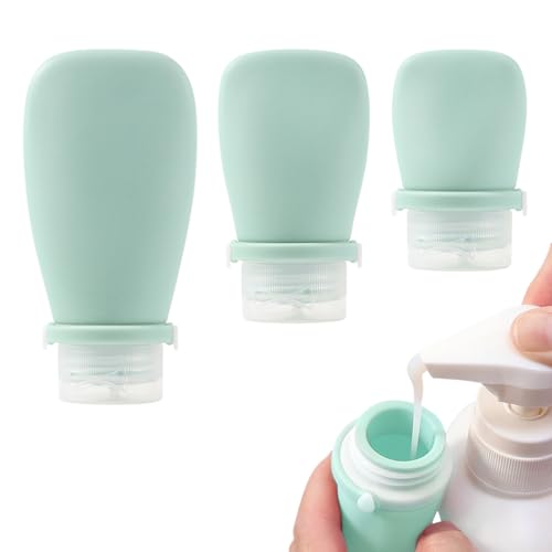 GkgWuxf Reiseflaschen | Tragbare Auslaufsichere Wiederbefüllbare Flüssigkeitsbehälter | Leeres Silikon Nachfüllbares 3-teiliges Zubehör für Shampoo Seife Körperlotion Bade- und Duschgel für Damen und von GkgWuxf