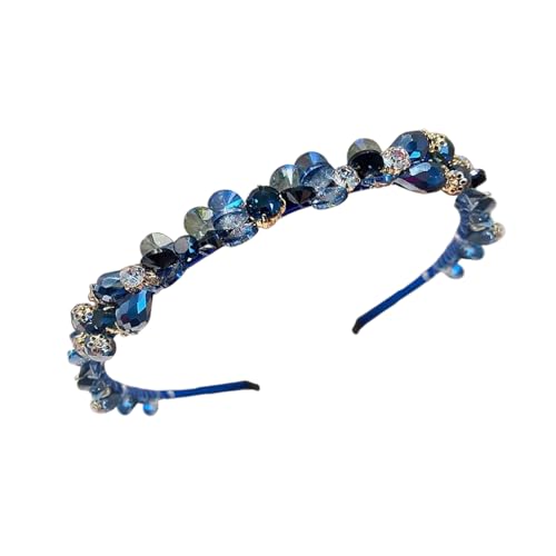 Gkhlg 1 x Haarschmuck, elegantes Strass-Stirnband, funkelnder Kristall, Haarschmuck, Hochzeits-Stirnband für Damen, perfekt für Partys, Hochzeiten und den täglichen Gebrauch (Blau, Einheitsgröße) von Gkhlg