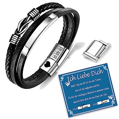 Weihnachtsgeschenke Geschenke für Männer Ehemann Freund - Weihnachten lederarmband mit Gravur " Ich liebe dich " Hochzeitstag Jahrestag Geburtstagsgeschenk Liebesgeschenke für Männer Weihnachtsgeschenke Geschenke für Männer Ehemann Freund - Weihnachten lederarmband mit Gravur " Ich liebe dich " Hochzeitstag Jahrestag Geburtstagsgeschenk Liebesgeschenke für Männer von Gkmamrg