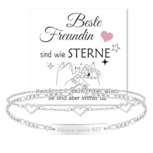 Gkmamrg Beste Freundin Geschenke Geburtstag - Armband silber 925 Damen - freundschaftsarmbänder Geburtstagsgeschenk BFF Armbänder Weihnachtsgeschenke von Gkmamrg