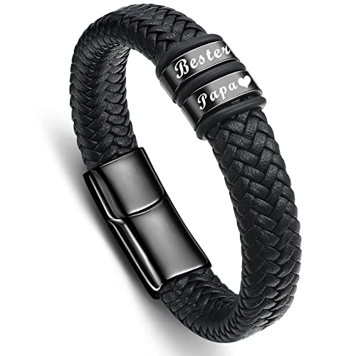 Vatertagsgeschenk Papa Geschenk Vater - Geschenke für Papa - Gravur “Bester Papa” DAD Leder Armband Geschenk für Papa Vater von Gkmamrg