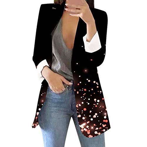 Blazer Damen Sportlich Anzugjacke Oversize Tailliert Geschäft Büro Jacke Mantel Female Lässige Frühlingsjacke Mode Blazer Parka Damenjacke Mantel Geschäft Outwear Kurz Leicht Mantel Anzugjacke von Gkojhj