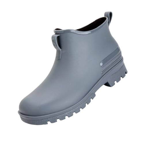 Damen-Gummistiefel, Chelsea-Gummistiefel, bequem und stilvoll, Sicherheits-Arbeitsstiefel, wasserdicht, rutschfest, weite Passform, breites Bein, einfaches Hineinschlüpfen, für Spaziergänge, Garten von Gkojhj