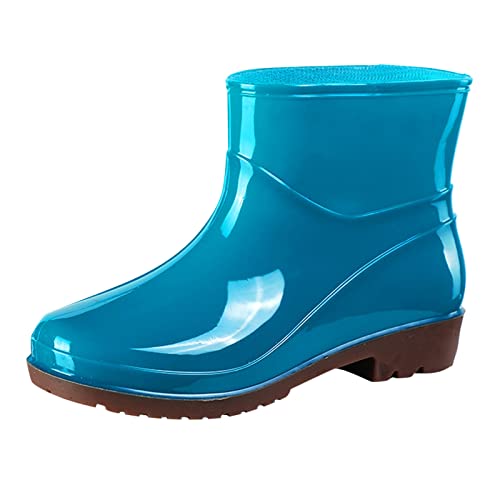 Damen Gummistiefel, Regenstiefel, wasserdicht, Regenstiefel, Barfuß, Damenschuhe für Damen, schwarz, bequem, stilvoll, rutschfeste Sohle, himmelblau, 39.5 EU von Gkojhj