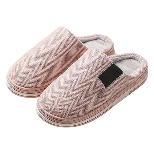 Gkojhj Damen-Hausschuhe aus Memory-Schaum, gemütlich, gebürstetes Jersey, atmungsaktiv, für den Winter, warm, weich, bequem, flauschig, mit rutschfester Sohle, für drinnen und draußen, rose, 38 EU von Gkojhj