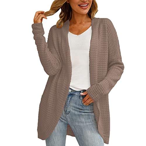 Gkojhj Damen Strickjacke Sommer Klassische Blusen Elegant Strickjacke Bequem Mode Outdoorjacke mit Tasche Sommer Und Herbst Übergrößen Longstrickjacke Herbstjacke Langarmshirt von Gkojhj