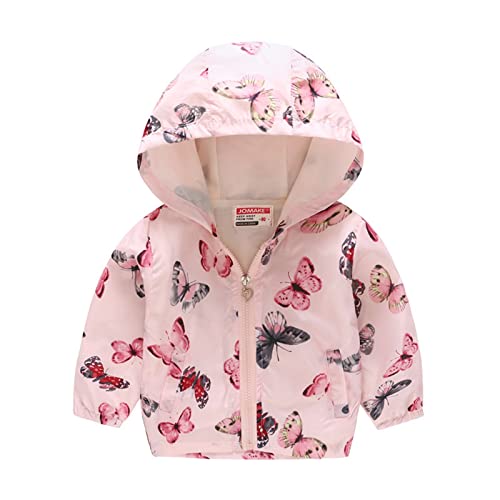 Gkojhj Jacken Für Unisex Kinder Leichte Cartoon Aufdruck Softshelljacke mit Reissverschluss Funktionsjacke Übergangsjacke Softshell Jacke Baby Mädchen Sweatjacke mit Kapuze Gr. 90-130 von Gkojhj