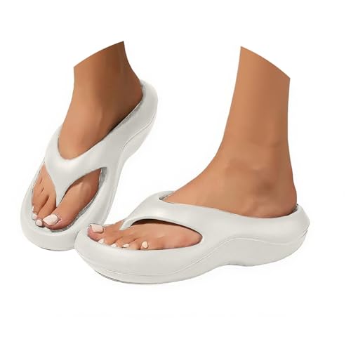 Gkojhj Orthopädische Flip-Flops für Damen, mit Fußgewölbeunterstützung, Plantarfasziitis, Wanderplattform, Erholungs-Sandalen, Korrektur-Sport-Sandalen, offene Zehen, dicke Polsterung, für drinnen und von Gkojhj