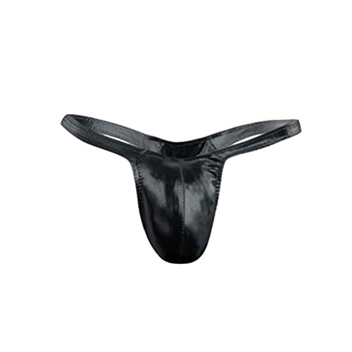 Gkojhj Unterhosen Herren Lang Höschen Männer Netz Erotisch String Tanga Herren Slips Tanga Thong Sport Jockstrap in Leder-Optik Mini Slip Transparent Low-Rise Unterwäsche von Gkojhj