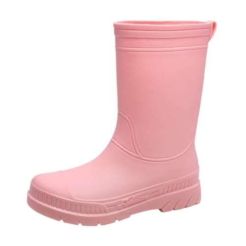 Gummistiefel für Damen, wadenhoch, Gummistiefel, wasserdicht, Regen, einfache Schlupfschuhe, Outdoor, rose, 38 EU von Gkojhj