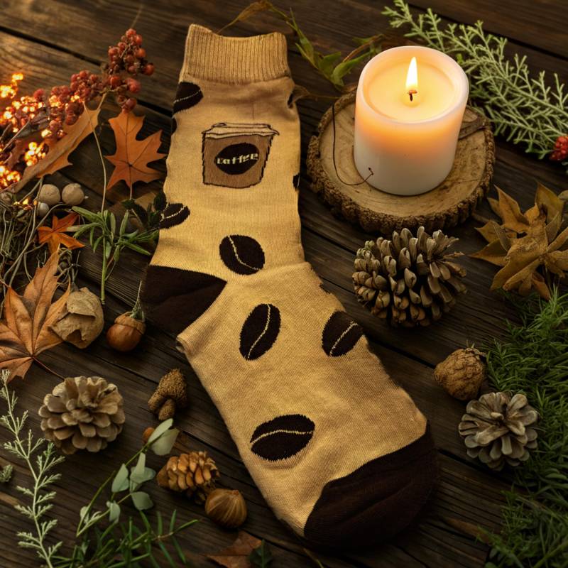Kaffee Socken Strümpfe Coffee Oktober Herbst Winter Autumn Cozy Gemütlich Bequem Kamin von GlaceBricks