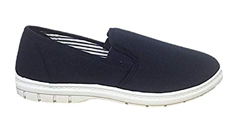 GladRags Herren Slipper, Leinen, weitere Passform, Plimsoll, Pumps, Slipper, Deck, Schuh, Größe 39-46, navy, 44 EU von GladRags