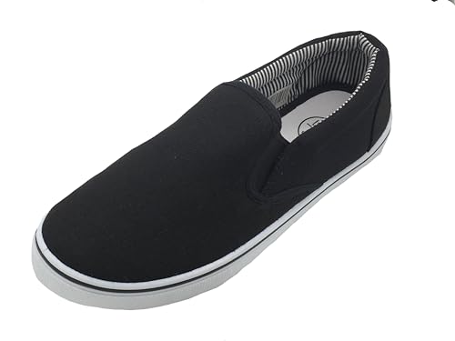 GladRags Herren-Sommerschuhe aus Segeltuch, Gr. 40-46, schwarz / weiß, 42 1/3 EU GladRags Herren-Sommerschuhe aus Segeltuch, Gr. 40-46, schwarz / weiß, 42 1/3 EU von GladRags