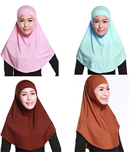 GladThink 4 X Full Cover Frauen Muslim 2 Stück Hijab Caps Islamische Schals Set No.5 von GladThink