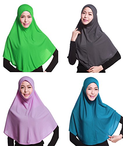 GladThink 4 X Full Cover Frauen Muslim Hijab Caps Islamische Schals Set No.13 von GladThink