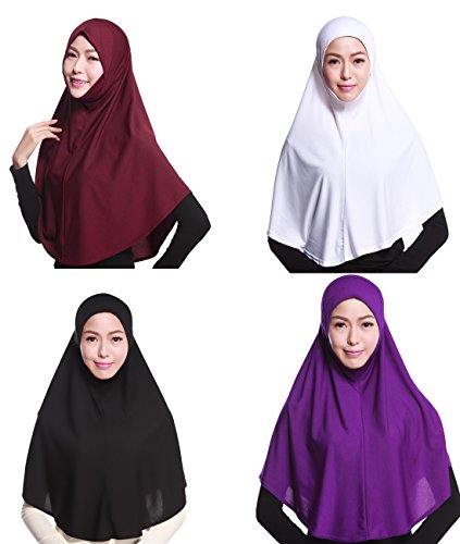 GladThink 4 X Full Cover Frauen Muslim Hijab Caps Islamische Schals Set No.5 von GladThink