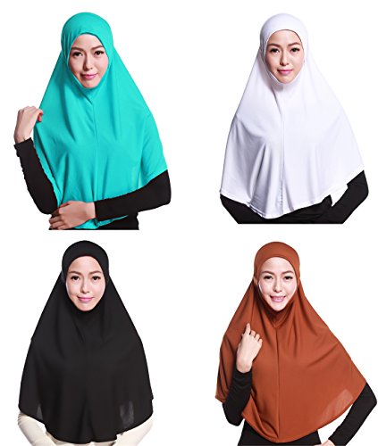 GladThink 4 X Full Cover Frauen Muslim Hijab Caps Islamische Schals Set No.6 von GladThink