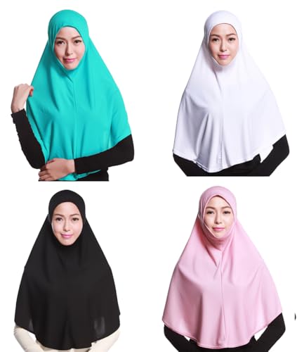 GladThink 4 X Full Cover Frauen Muslim Hijab Caps Islamische Schals Set No.6 von GladThink