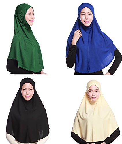 GladThink 4 X Full Cover Frauen Muslim Hijab Caps Islamische Schals Set No.7 von GladThink