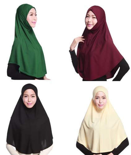 GladThink 4 X Full Cover Frauen Muslim Hijab Caps Islamische Schals Set No.7 von GladThink