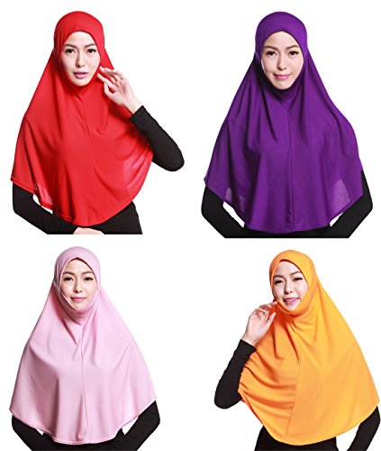 GladThink 4 X Full Cover Frauen Muslim Hijab Caps Islamische Schals Set No.8 von GladThink