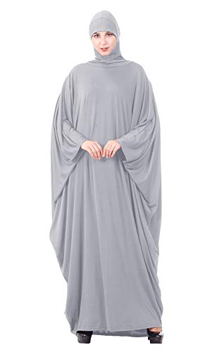 GladThink Damen Muslim Islamisch Araber Kleid Hijab Abaya Grau XXL von GladThink