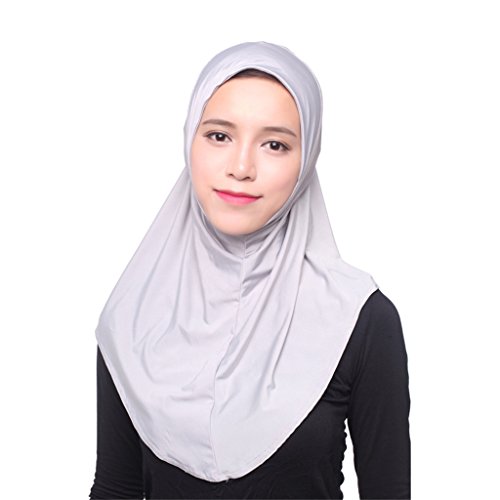 GladThink Frauen-Eis-Silk Muslim Hijab Kopftuch Light Grau von GladThink