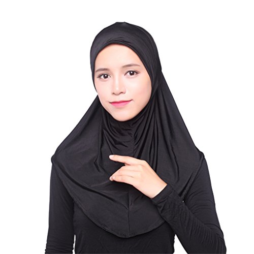 GladThink Frauen-Eis-Silk Muslim Hijab Kopftuch Schwarz von GladThink