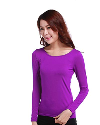 GladThink Frauen Muslim T-Shirt Langarm-Full-Length Lila von GladThink