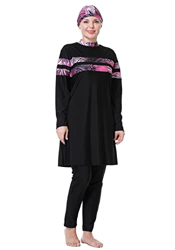 GladThink Frauen Muslime Lose und übergroße Modest Badeanzug Rose 3XL von GladThink