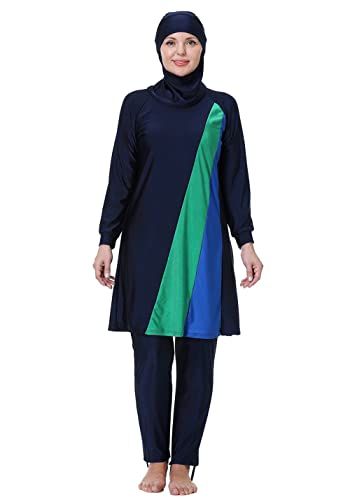 GladThink Frauen Muslime Traditional Burkini Modest überdimensional Badeanzug Marine 7XL von GladThink