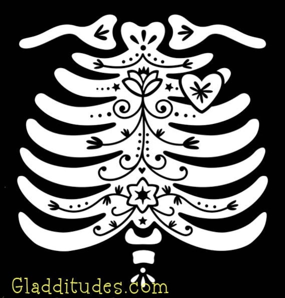Diy Bügelbild - Sugar Skull Rib Cage | Mit Bauch Optionen Diy Bügelbild - Sugar Skull Rib Cage | Mit Bauch Optionen von Gladditudes