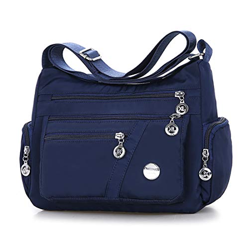 Gladdon Crossbody Taschen für Frauen Casual Handtaschen & Umhängetaschen Nylon Tote Bag Leichte Wasserdichte Messenger Bag Anti Diebstahl Tasche, blau, 27cm x 11cm x 20cm/10.6in x 4.3in x 7.9in von Gladdon