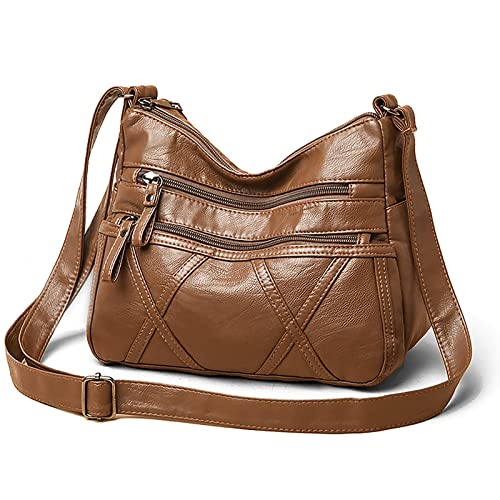 Gladdon Handtasche Für Damen,Klein Umhängetasche Wasserdicht Messenger Tasche Mehrere Taschen Schultertasche(Braun) von Gladdon