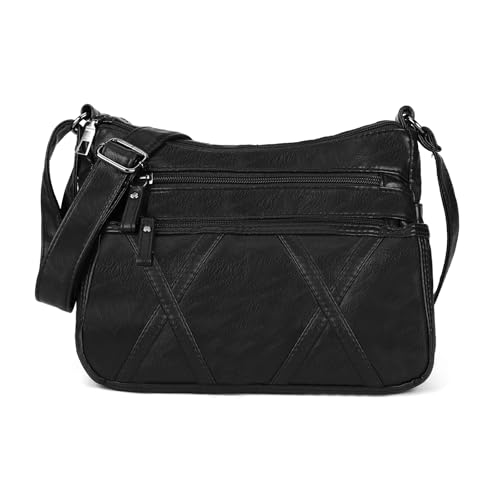 Gladdon Handtasche Für Damen,Klein Umhängetasche Wasserdicht Messenger Tasche Mehrere Taschen Schultertasche(Schwarz) von Gladdon