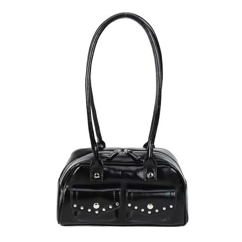 Gladdon Handtaschen Damen, Top-Handle Hobo-Taschen, Multi-Taschen Tote Handtasche, Mode Schals Bogen verziert Umhängetasche, glänzendes PU-Leder, Geschenk für Damen und Mädchen von Gladdon