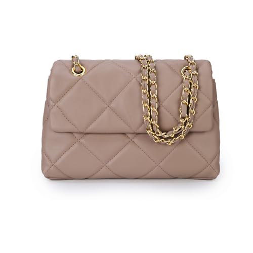 Gladdon Handy Umhängetasche Damen Gesteppte Handtasche Crossbody Taschen Vegan Leder Schultertasche mit Kartenschlitz Verstellbar Abnehmbar Schultergurt,Rosa von Gladdon