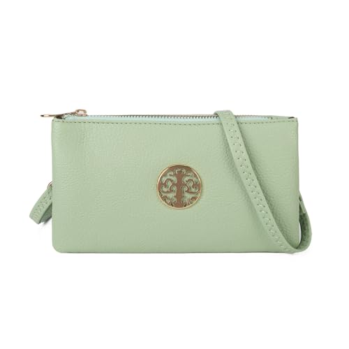 Gladdon Kleine Clutch-Geldbörsen für Damen, Sommer, multifunktional, Crossbody-Taschen mit langem, verstellbarem Riemen, grün von Gladdon