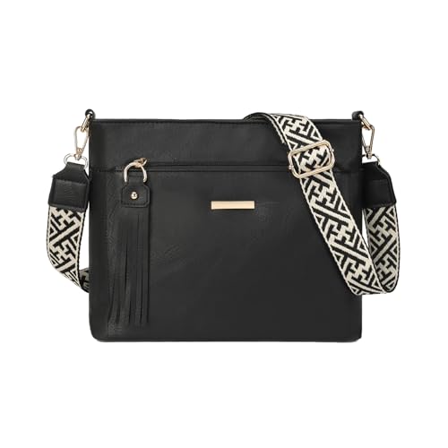Gladdon Kleine Handtasche Damen,Mittelgroß Umhängetasche Veganes Leder Schultertasche Crossbody Bag Mehrere Fächertaschen mit Verstellbar Abnehmbar Breiter Gurt von Gladdon