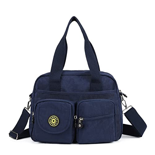 Gladdon Kleine Umhängetasche aus Nylon für Damen, mehrere Taschen, Schultertasche, Damen-Geldbörse mit verstellbarem Riemen, blau (2), Medium von Gladdon