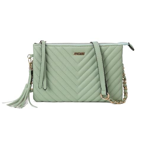 Gladdon Kleine Umhängetaschen für Damen Cross Schultertaschen Clutch Umhängetasche Frauen Cross-body-Taschen Sling Messenger Bag Cossbody Handytasche(Grün) von Gladdon