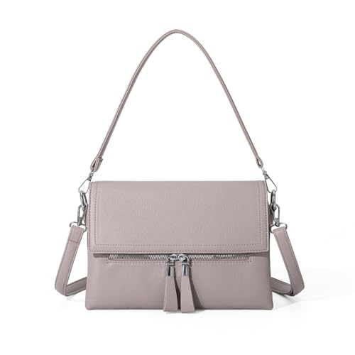Gladdon Umhängetasche damen,Schultertasche mit Reißverschluss, Crossbody Tasche, Leder Handtasche Klein, Daypack…… von Gladdon