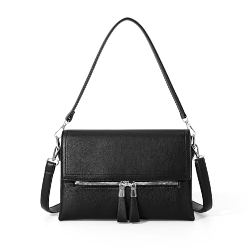 Gladdon Umhängetasche damen,Schultertasche mit Reißverschluss, Crossbody Tasche, Leder Handtasche Klein, Daypack…… von Gladdon