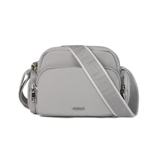 Gladdon Umhängetasche Damen, Schultertasche mit Reißverschluss, Crossbody Bag, Leder handtasche klein, Breite Schultergurte Jacquard-Gewebe von Gladdon