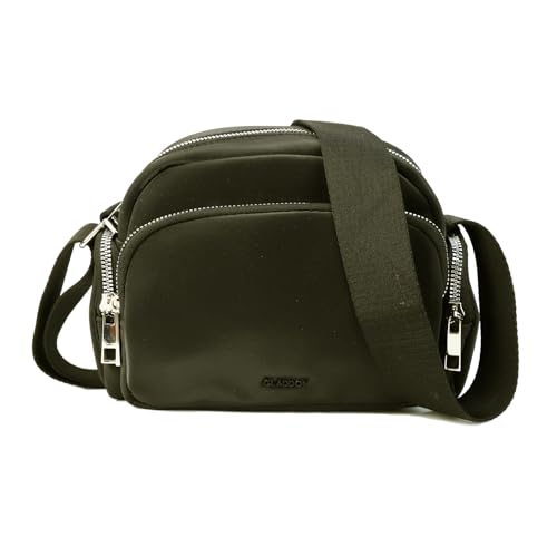 Gladdon Umhängetasche Damen, Schultertasche mit Reißverschluss, Crossbody Bag, Leder handtasche klein, Breite Schultergurte Jacquard-Gewebe von Gladdon