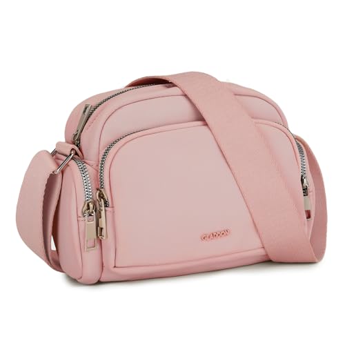 Gladdon Umhängetasche Damen, Schultertasche mit Reißverschluss, Crossbody Bag, Leder handtasche klein, Breite Schultergurte Jacquard-Gewebe von Gladdon