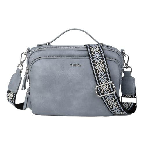 Gladdon Umhängetasche Damen, Schultertasche mit Reißverschluss, Crossbody Bag, Leder handtasche klein, Breite Schultergurte Jacquard-Gewebe Gladdon Umhängetasche Damen, Schultertasche mit Reißverschluss, Crossbody Bag, Leder handtasche klein, Breite Schultergurte Jacquard-Gewebe von Gladdon